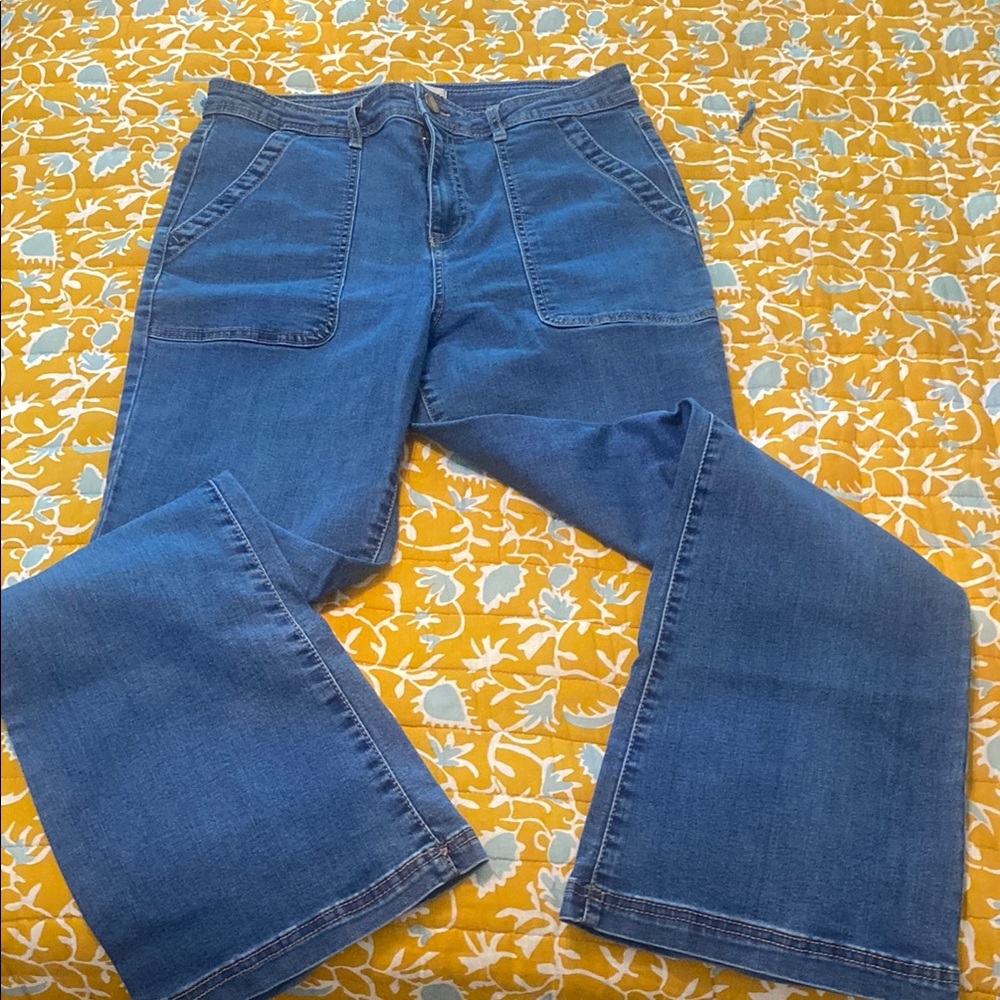 Knox Rose Blue Flare Wide Leg Jeans